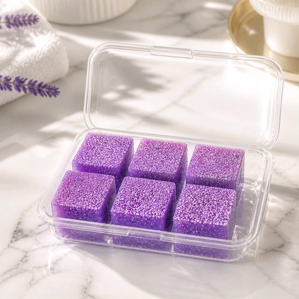 Bubble Jelly Cubes – A Squishy Bubble Bath Treat - Parma Violet - Bombshell Cosmetics