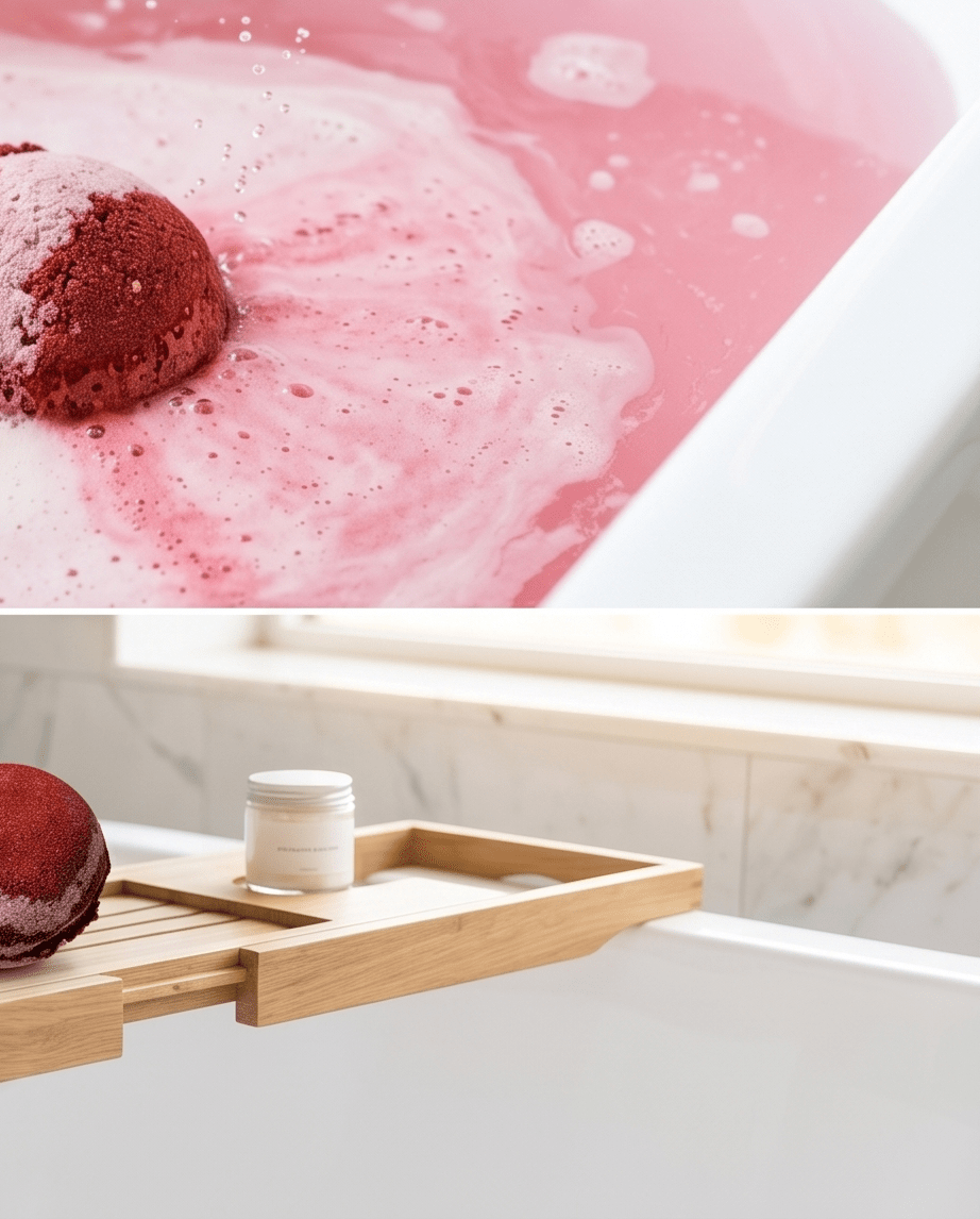 Bed of Roses Bath Bomb Bombshell Cosmetics