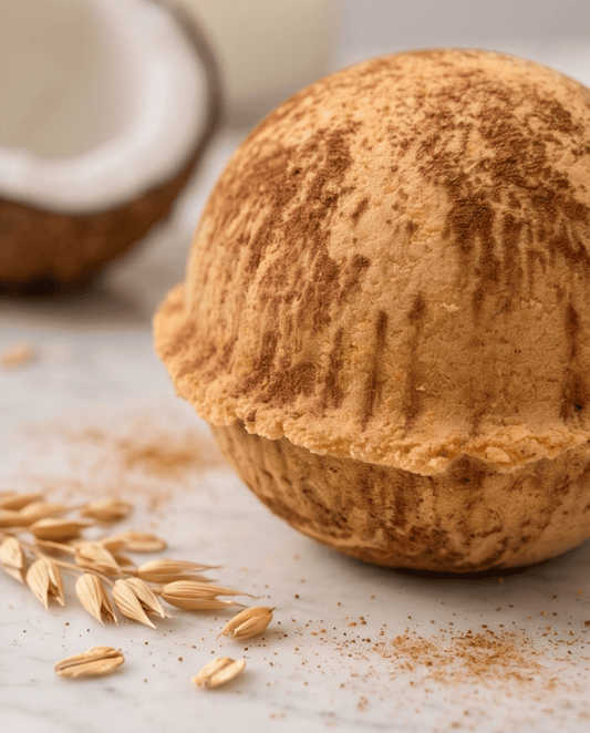 Coconut Cream & Oat Dream - Bath Bomb - Perfect for Sensitive Skin - Bombshell Cosmetics