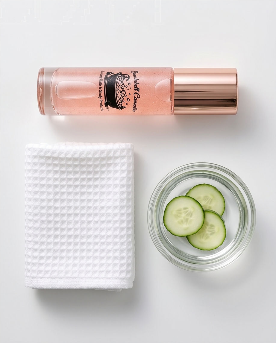 Rose & Cucumber Cooling Eye Serum | Hydrating Roller Ball Eye Serum Bombshell Cosmetics