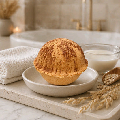 Coconut Cream & Oat Dream - Bath Bomb - Perfect for Sensitive Skin - Bombshell Cosmetics