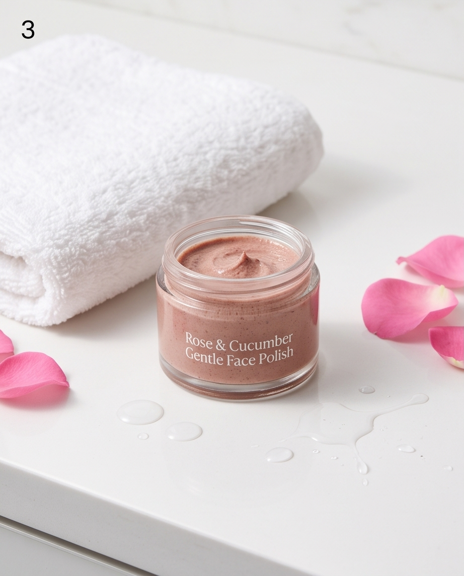 Rose & Cucumber Gentle Cream Face Polish | Cream Exfoliator for Soft, Radiant Skin Bombshell Cosmetics