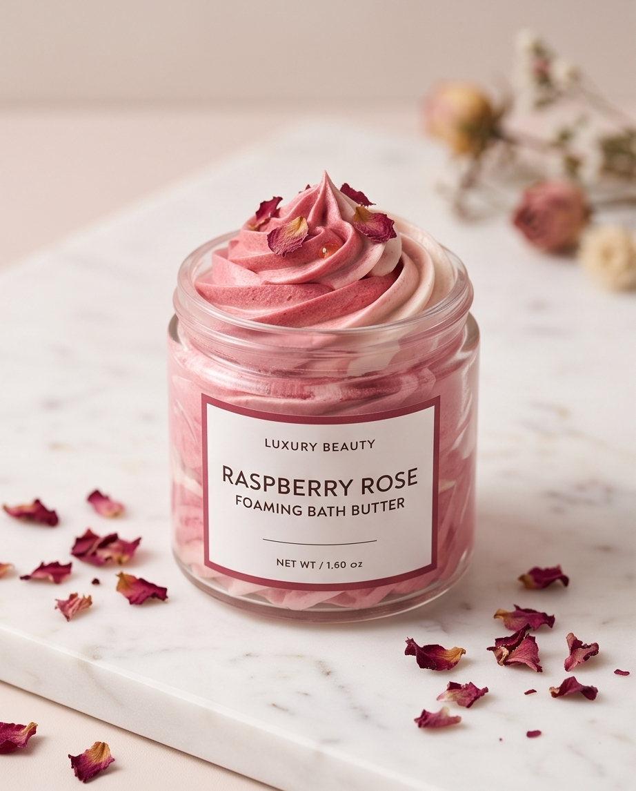 Foaming Bath Butter - Raspberry Rose Romance Bombshell Cosmetics
