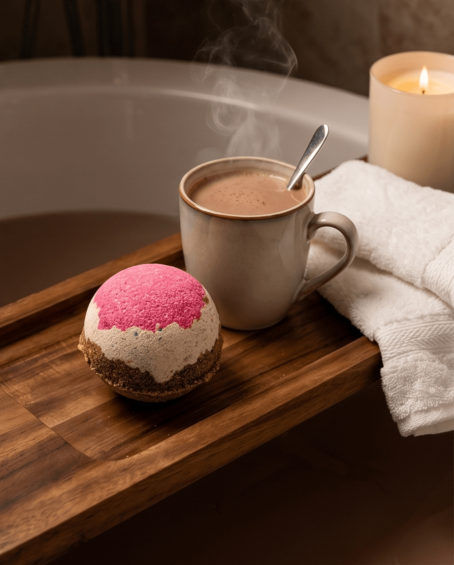 Hot Chocolate with the Works Bath Bomb Bombshell Cosmetics