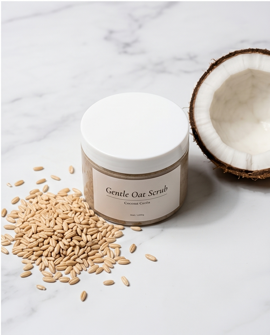 Coconut Cream Gentle Oat Face Scrub Bombshell Cosmetics