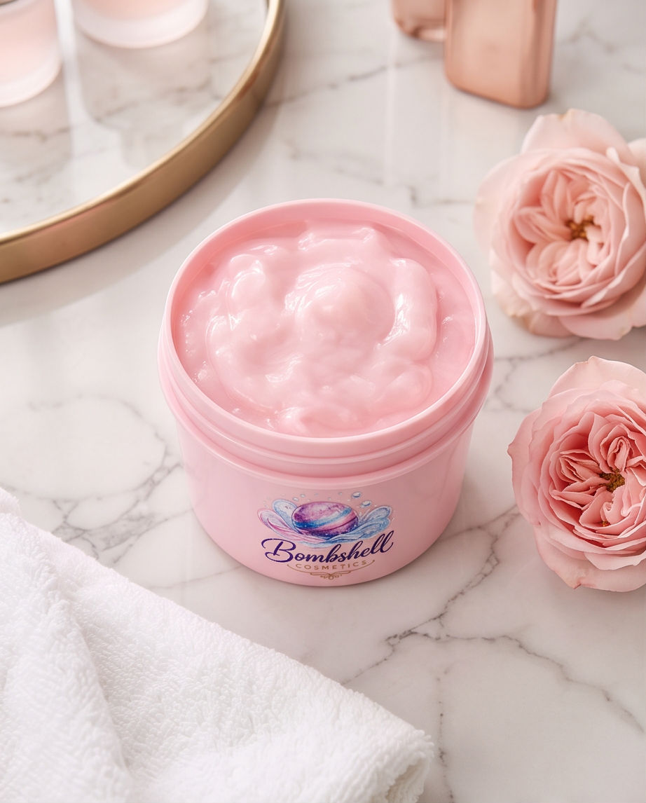 Rose & Cucumber Light Cream Gel Moisturiser Bombshell Cosmetics
