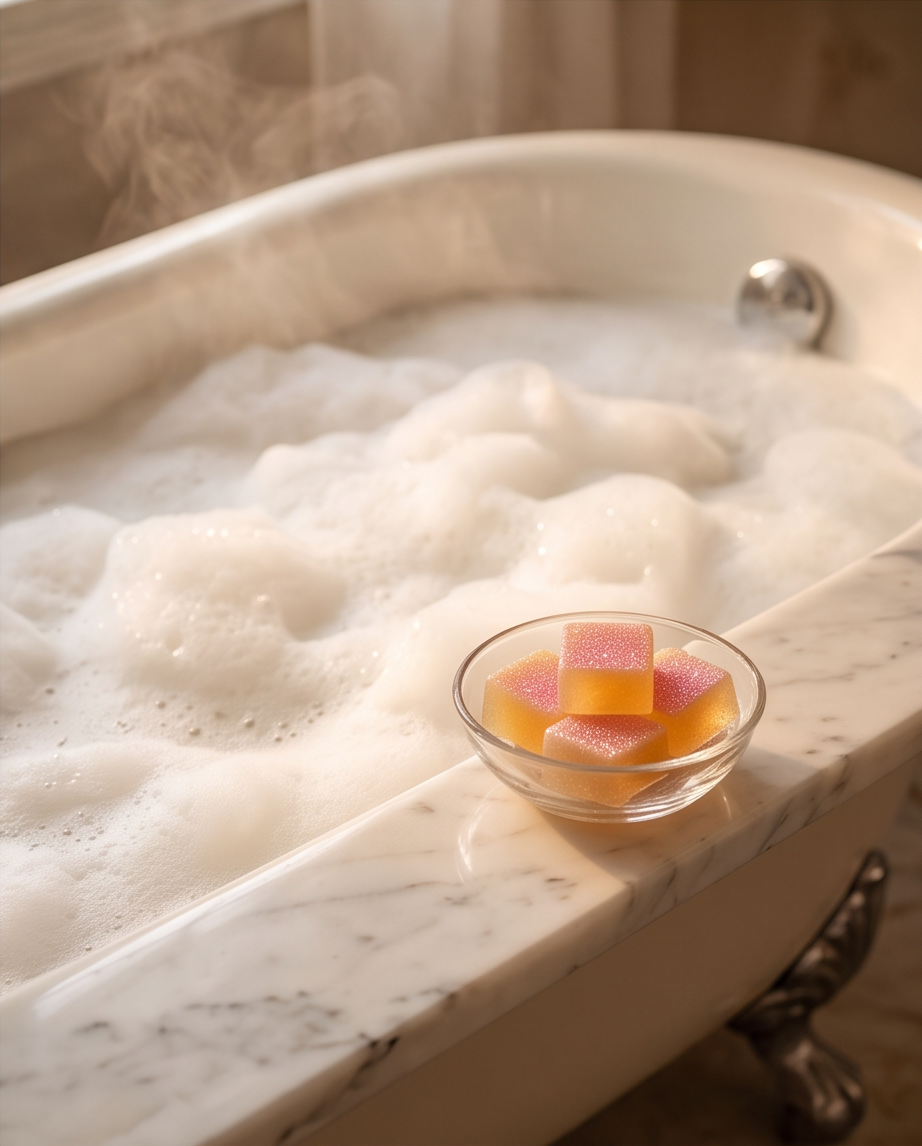 Bubble Jelly Cubes – A Squishy Bubble Bath Treat -  Marshmallow Bombshell Cosmetics