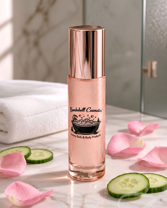 Rose & Cucumber Cooling Eye Serum | Hydrating Roller Ball Eye Serum Bombshell Cosmetics