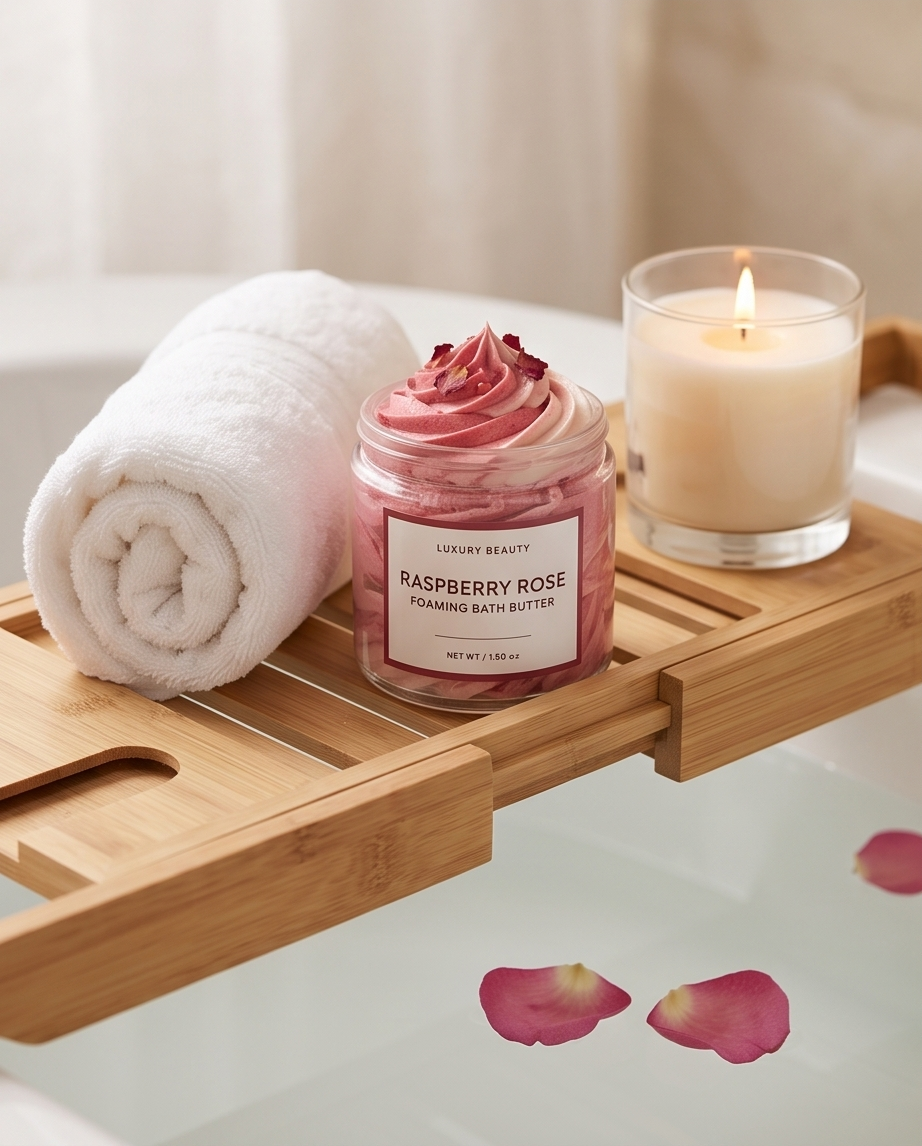 Foaming Bath Butter - Raspberry Rose Romance Bombshell Cosmetics
